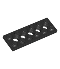 LEGO - Technic, plaat 2 x 6 met 5 gaten - Black | N - Thumbnail