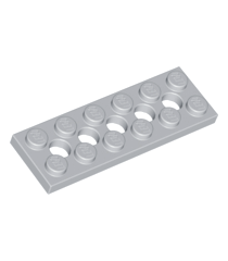 LEGO - Technic, plaat 2 x 6 met 5 gaten - Light Bluish Gray | N - Thumbnail