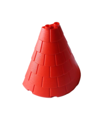 LEGO - Toren­dak 4 x 8 x 6 halve kegelvorm met dakpannen - Red | N - Thumbnail