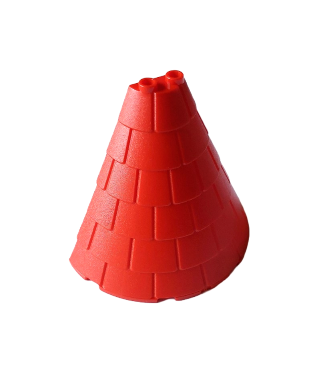 LEGO - Toren­dak 4 x 8 x 6 halve kegelvorm met dakpannen - Red | N