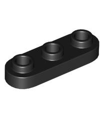 LEGO - Plaat, rond 1 x 3 met open noppen - Black | N - Thumbnail