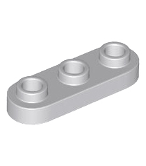 LEGO - Plaat, rond 1 x 3 met open noppen - Light Bluish Gray | N - Thumbnail