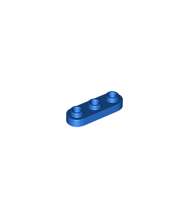 LEGO - Plaat, rond 1 x 3 met open noppen - Blue | N
