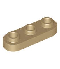 LEGO - Plaat, rond 1 x 3 met open noppen - Dark Tan | N - Thumbnail