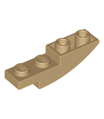 LEGO - Helling, gebogen 4 x 1 omgekeerd - Dark Tan | N - Thumbnail