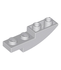 LEGO - Helling, gebogen 4 x 1 omgekeerd - Light Bluish Gray | N - Thumbnail
