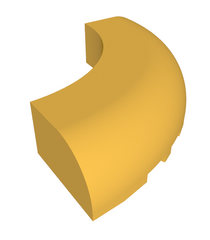 LEGO - Steen, ronde hoek 5 x 5 x 1 zonder noppen - Pearl Gold | N - Thumbnail