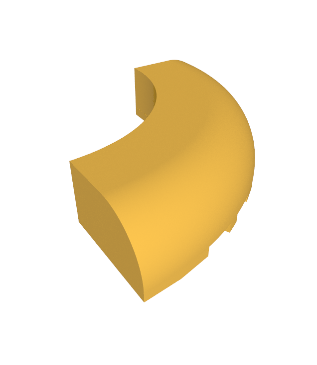 LEGO - Steen, ronde hoek 5 x 5 x 1 zonder noppen - Pearl Gold | N