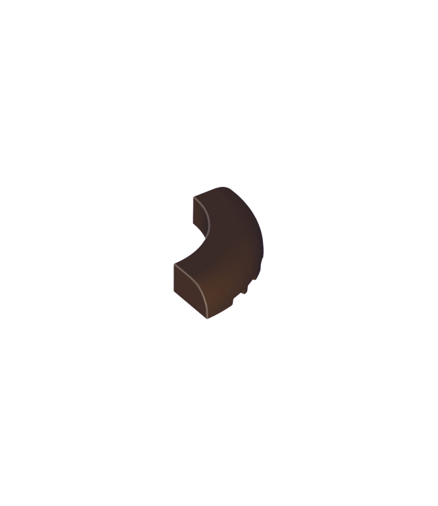 LEGO - Steen, ronde hoek 5 x 5 x 1 zonder noppen - Dark Brown | N