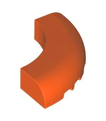 LEGO - Steen, ronde hoek 5 x 5 x 1 zonder noppen - Reddish Orange | N - Thumbnail