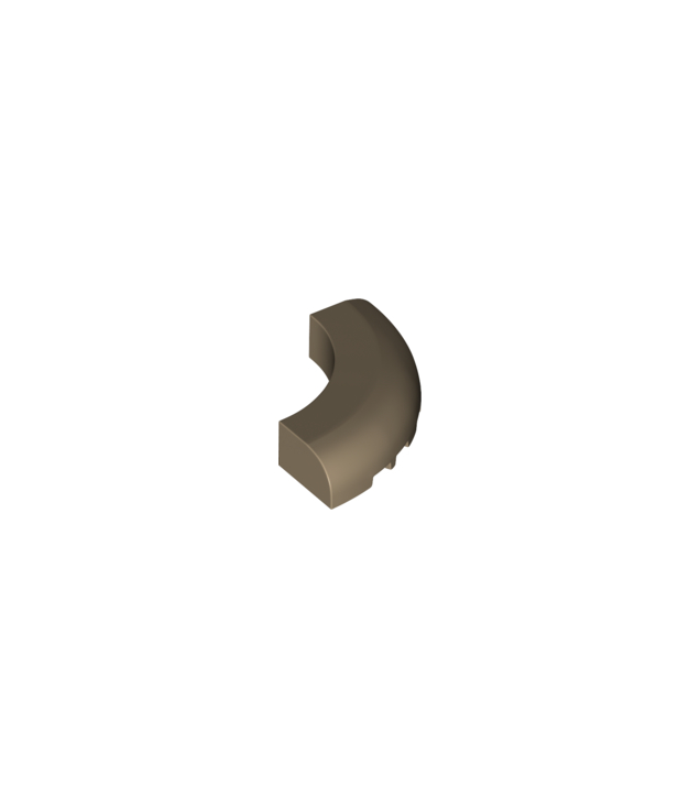 LEGO - Steen, ronde hoek 5 x 5 x 1 zonder noppen - Dark Tan | N