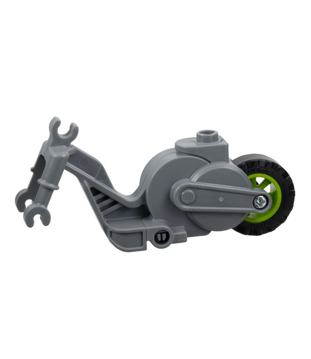 LEGO - Stuntz motorfiets met vliegwiel, limoengroene achterwielvelg en zwarte band - Dark Bluish Gray | N