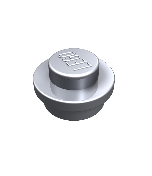 LEGO - Plaat, rond 1 x 1 - Metallic Silver | N