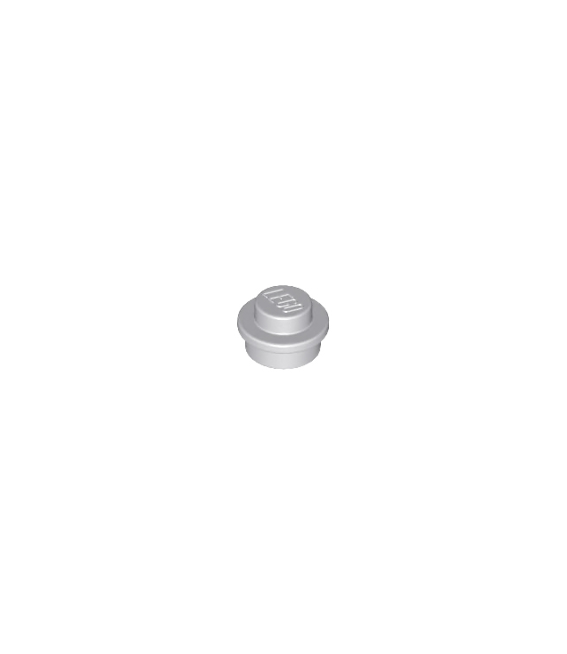 LEGO - Plaat, rond 1 x 1 - Light Bluish Gray | N