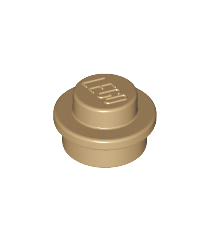 LEGO - Plaat, rond 1 x 1 - Dark Tan | N - Thumbnail