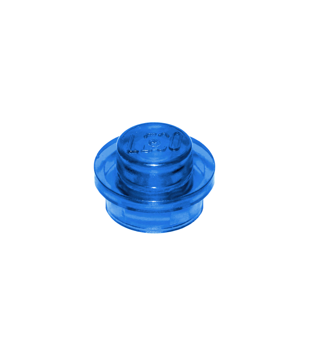 LEGO - Plaat, rond 1 x 1 - Trans-Dark Blue | N