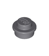 LEGO - Plaat, rond 1 x 1 - Dark Bluish Gray | N - Thumbnail