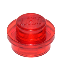 LEGO - Plaat, rond 1 x 1 - Trans-Red | N - Thumbnail