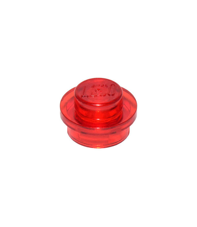 LEGO - Plaat, rond 1 x 1 - Trans-Red | N