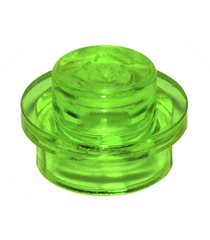 LEGO - Plaat, rond 1 x 1 - Trans-Bright Green | N - Thumbnail