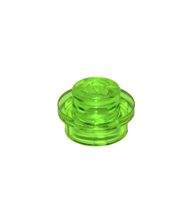 LEGO - Plaat, rond 1 x 1 - Trans-Bright Green | N