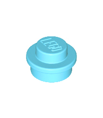 LEGO - Plaat, rond 1 x 1 - Medium Azure | N - Thumbnail