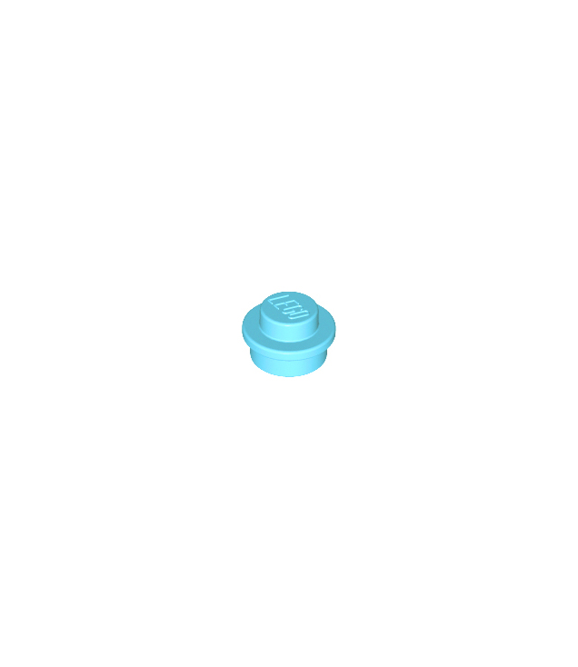 LEGO - Plaat, rond 1 x 1 - Medium Azure | N