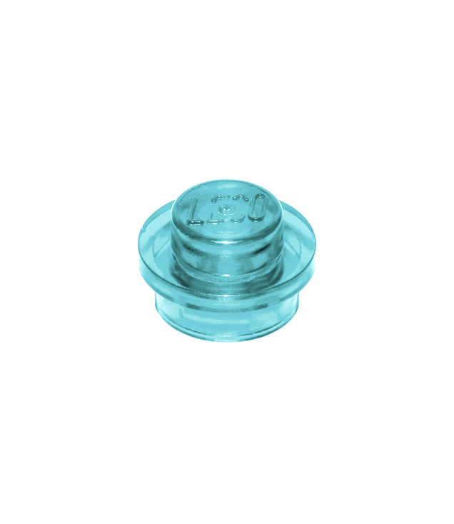 LEGO - Plaat, rond 1 x 1 - Trans-Light Blue | N