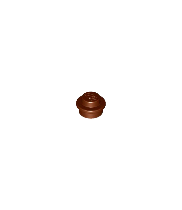 LEGO - Plaat, rond 1 x 1 - Reddish Brown | N