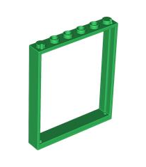 LEGO - Raam 1 x 6 x 6 vlakke voorzijde - Green | N - Thumbnail