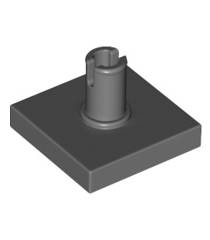 LEGO - Tegel, gemodificeerd 2 x 2 met pen - Dark Bluish Gray | N - Thumbnail