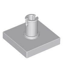LEGO - Tegel, gemodificeerd 2 x 2 met pen - Light Bluish Gray | N - Thumbnail