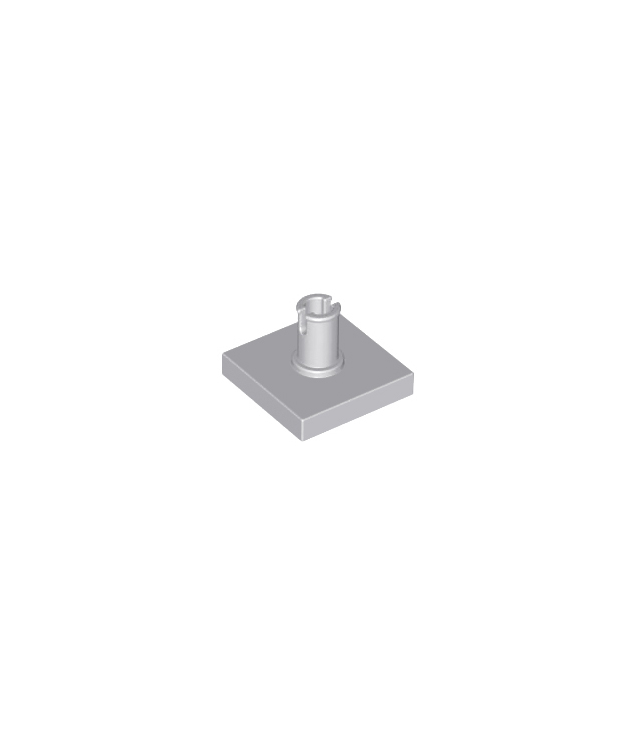 LEGO - Tegel, gemodificeerd 2 x 2 met pen - Light Bluish Gray | N