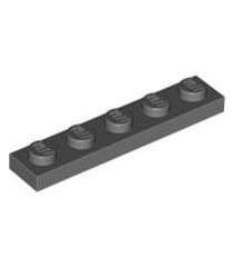 LEGO - Plaat 1 x 5 - Dark Bluish Gray | N - Thumbnail