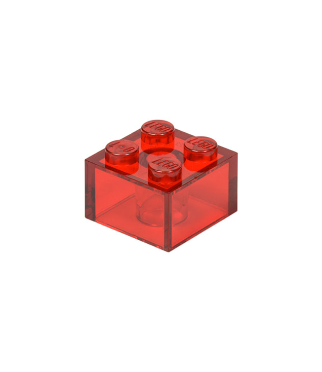 LEGO - Steen 2 x 2 - Trans-Red | N