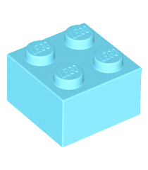 LEGO - Steen 2 x 2 - Medium Azure | N - Thumbnail