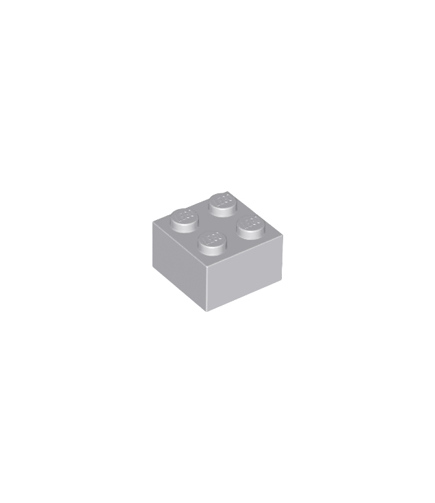 LEGO - Steen 2 x 2 - Light Bluish Gray | N