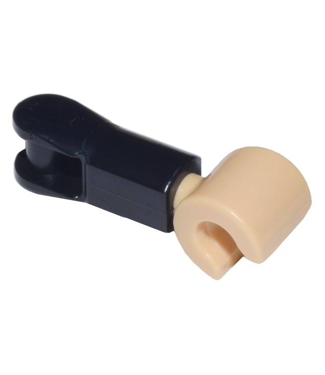 LEGO - Grote figuuronderarm met staaf-handgreep en gevormde middelbruine hand - Black | N