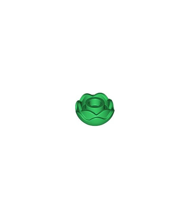LEGO - Plant bloem rond met 2 lagen (pioenroos) met open nop en klein pen­gat - Green | N
