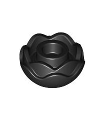 LEGO - Plant bloem rond met 2 lagen (pioenroos) met open nop en klein pen­gat - Black | N - Thumbnail