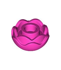LEGO - Plant bloem rond met 2 lagen (pioenroos) met open nop en klein pen­gat - Dark Pink | N - Thumbnail