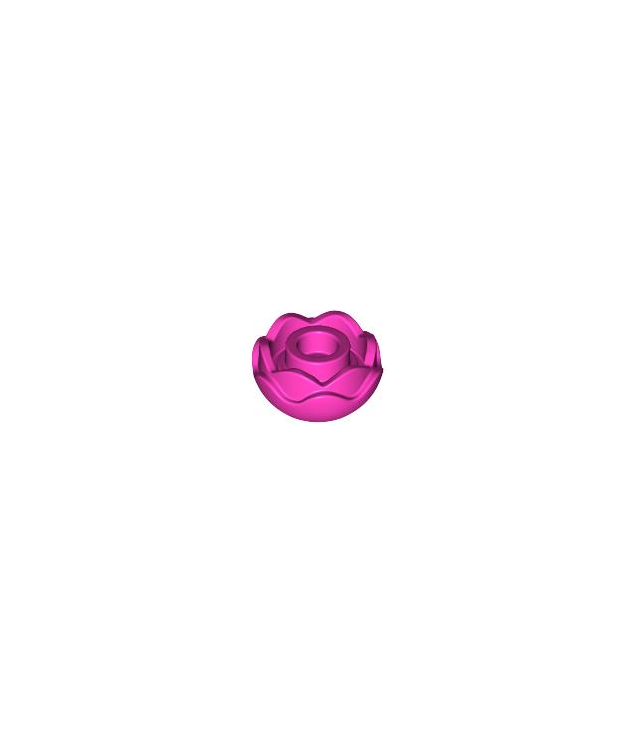 LEGO - Plant bloem rond met 2 lagen (pioenroos) met open nop en klein pen­gat - Dark Pink | N