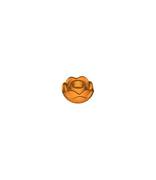 LEGO - Plant bloem rond met 2 lagen (pioenroos) met open nop en klein pen­gat - Orange | N
