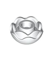 LEGO - Plant bloem rond met 2 lagen (pioenroos) met open nop en klein pen­gat - White | N - Thumbnail