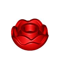 LEGO - Plant bloem rond met 2 lagen (pioenroos) met open nop en klein pen­gat - Red | N - Thumbnail