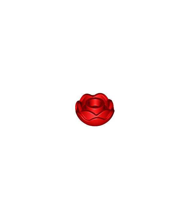 LEGO - Plant bloem rond met 2 lagen (pioenroos) met open nop en klein pen­gat - Red | N
