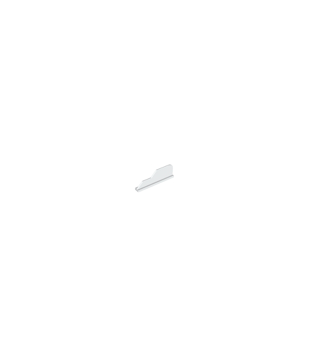 LEGO - Staart 8 x 1 met getrapte vin - White | N