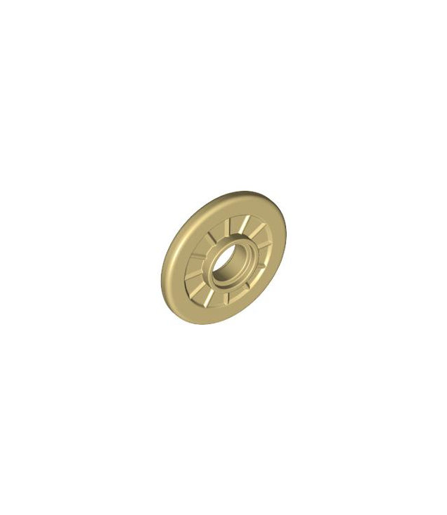 LEGO - Wiel, rolstoeltype met Technic-pen­gat en gegoten harde rubberband (zelfde kleur) - Tan | N
