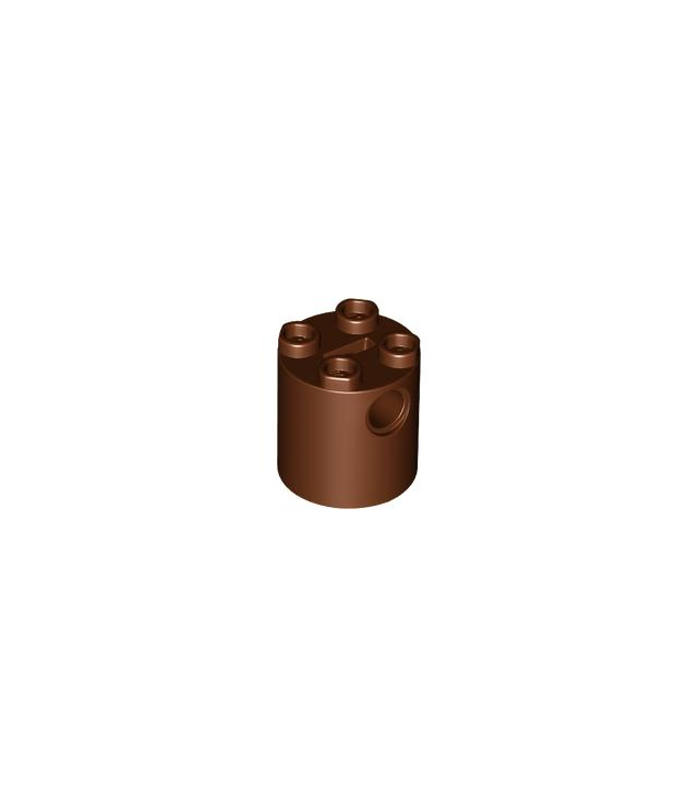 LEGO - Steen, rond 2 x 2 x 2 robotlichaam met onder een ashouder in X-vorm + uitlijning - Reddish Brown | N