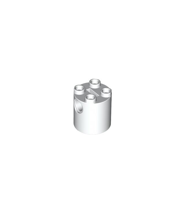 LEGO - Steen, rond 2 x 2 x 2 robotlichaam met onder een ashouder in X-vorm + uitlijning - White | N